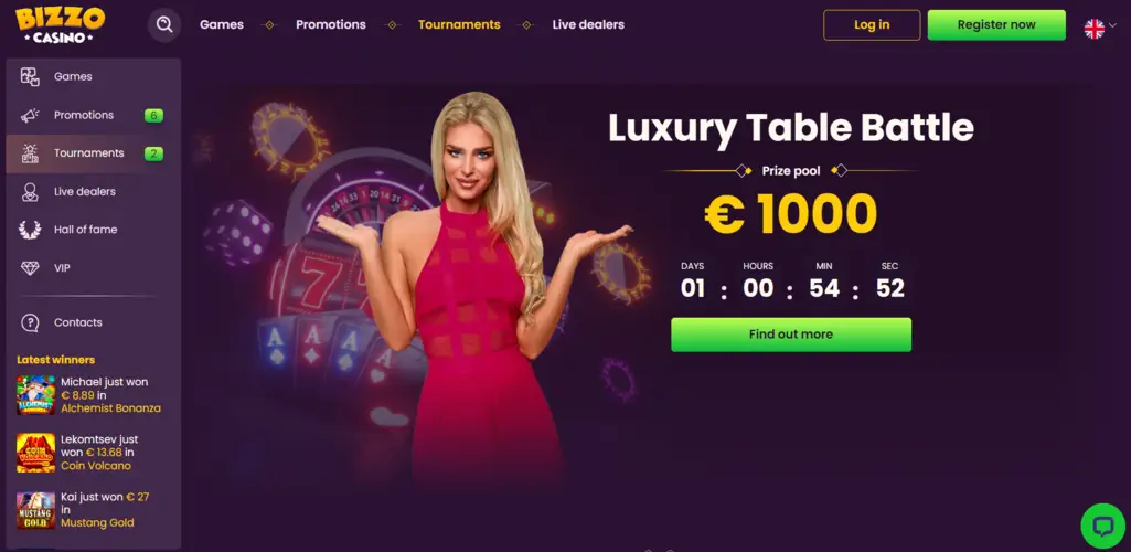 Bizzo casino tournaments