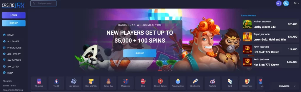 25 free spins at CasinoJAX