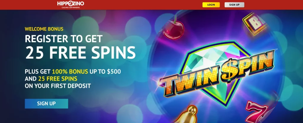 25 Free Spins at HippoZino Casino