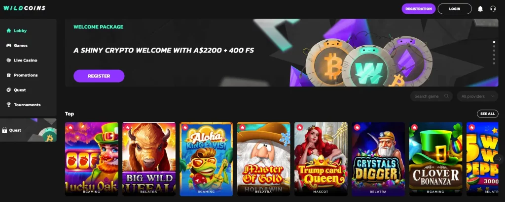 25 Free Spins at WildCoins Casino