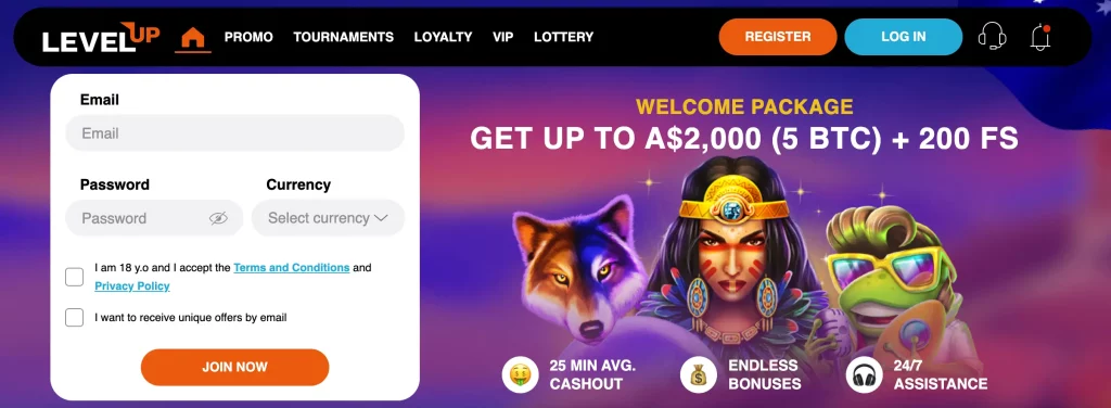 30 Bonus Spins No Deposit at LevelUp casino