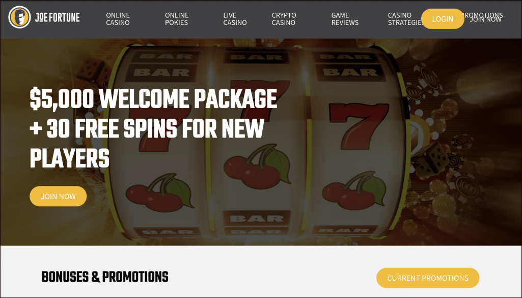 Joe Fortune Casino Site