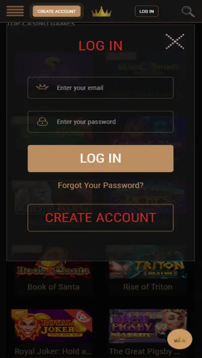 King Billy Casino Login Mobile