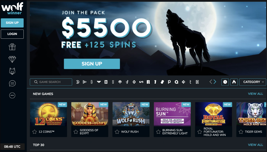 Wolf Winner Casino Website