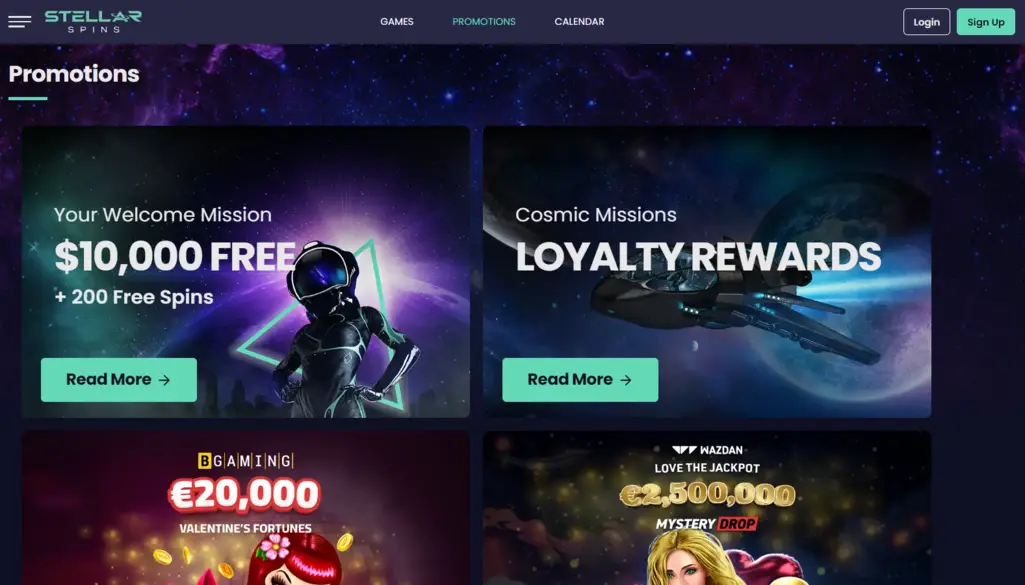 Stellar Spins casino bonus