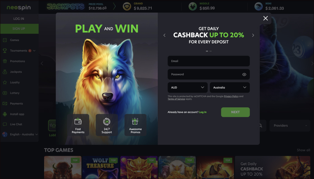 Neospin Casino Login Process