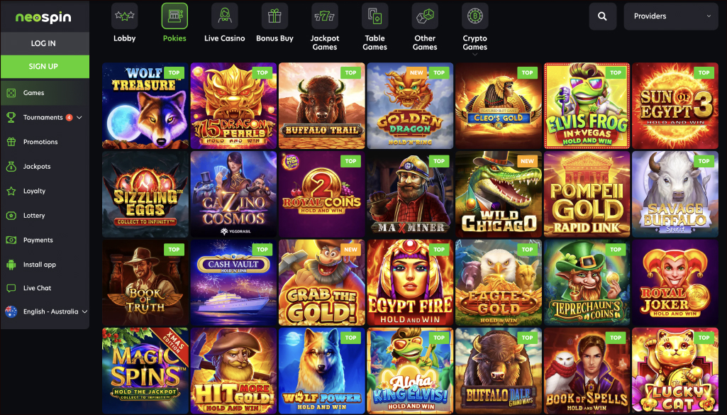 Casino Games at Neospin Casino