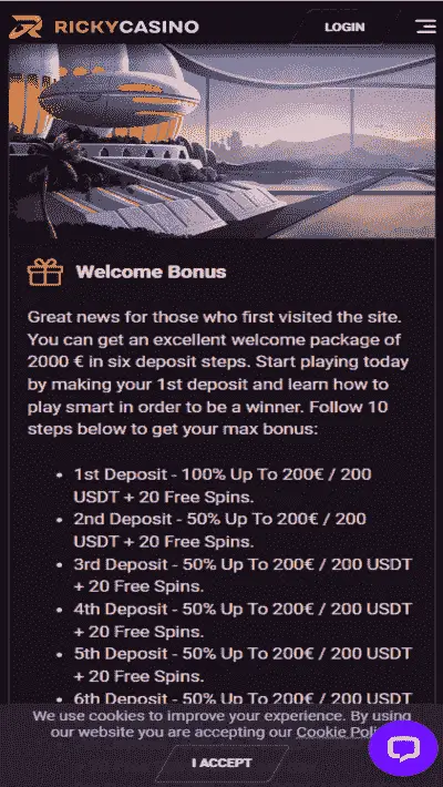 Ricky casino bonus mobile