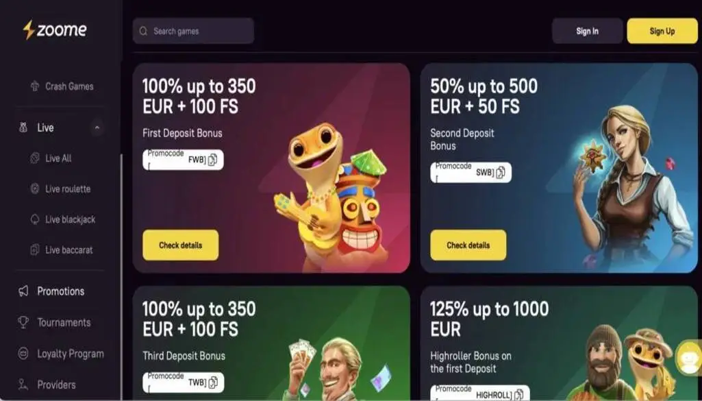 Zoome casino bonus