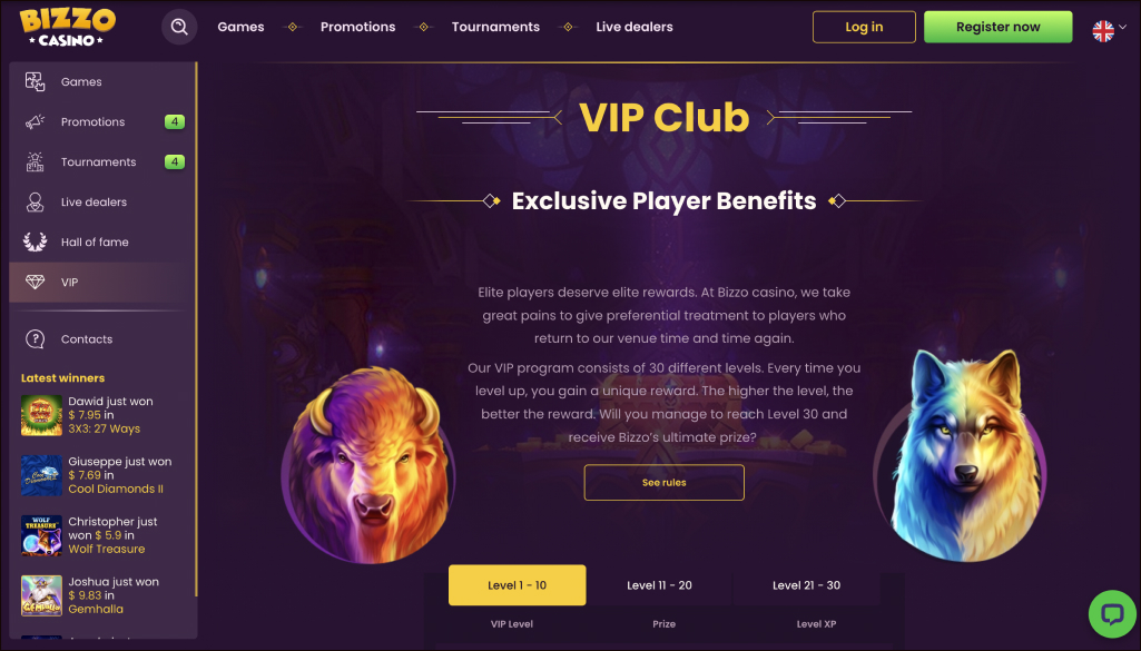 Bizzo Casino VIP Program