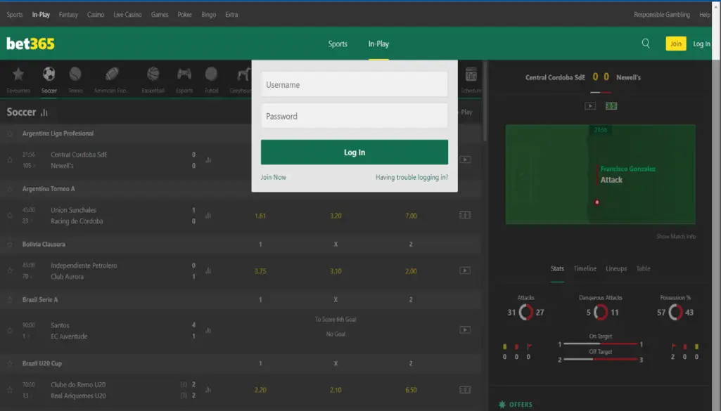 Bet365: Login Process