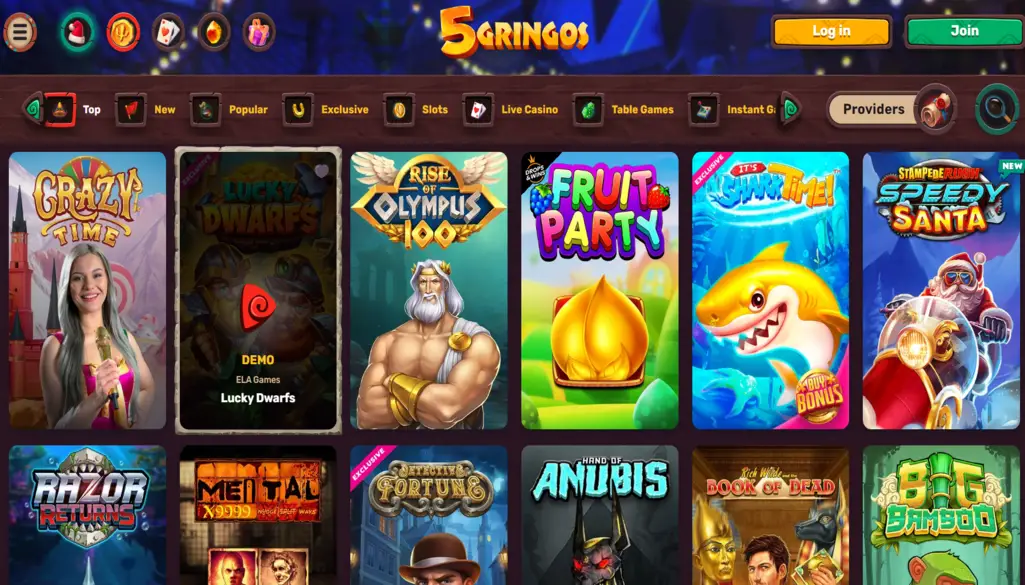 5gringos casino games