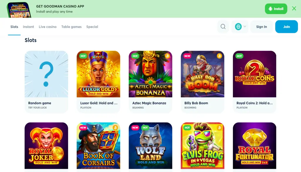 Goodman casino games