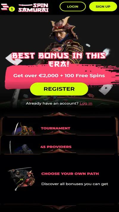 Spin Samurai Mobile Bonus