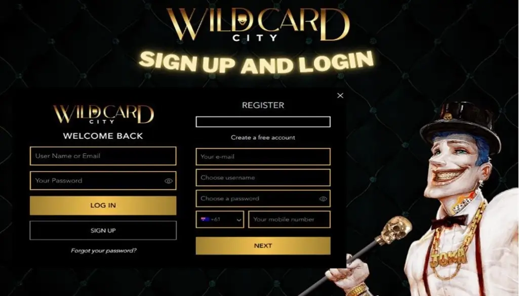 Wild Card City Casino: Login Process