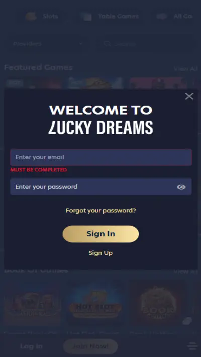 Lucky Dreams Casino Login Mobile