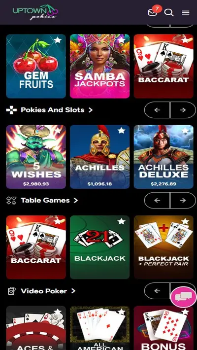 Uptown Pokies Casino Games Mobile