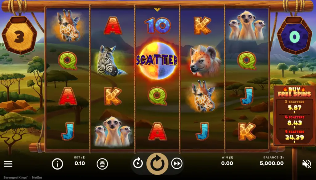 Serengeti Kings Pokie Bonuses