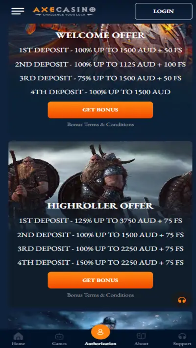 Axe Casino Bonuses Mobile
