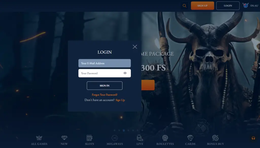 Axe Casino Login