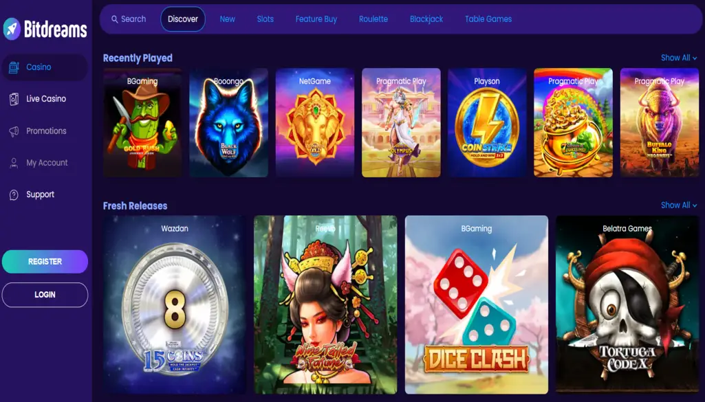 Bitdreams Casino Games