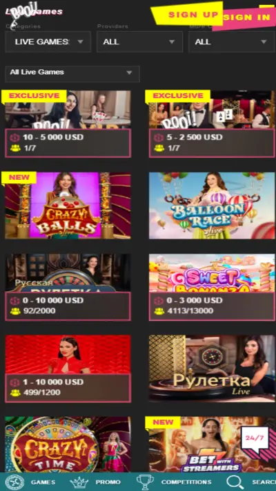 Booi Casino Games Mobile