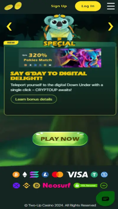 Two Up Casino Bonuses Mobile