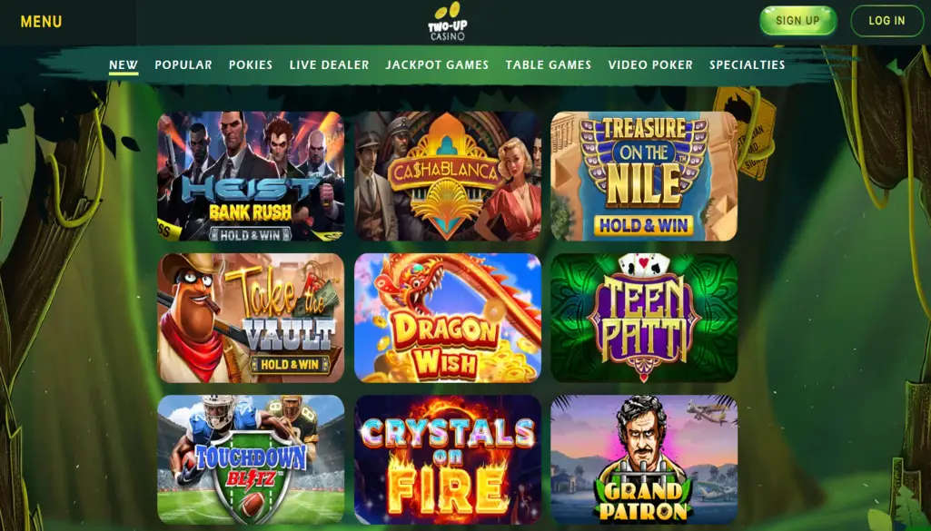 Two Up Casino Games