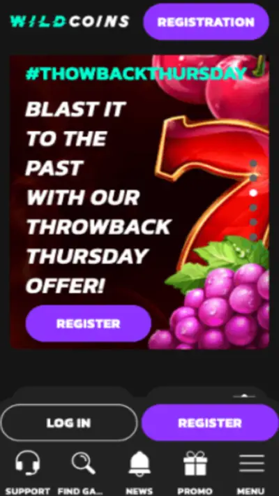 WildCoins Casino Site Mobile