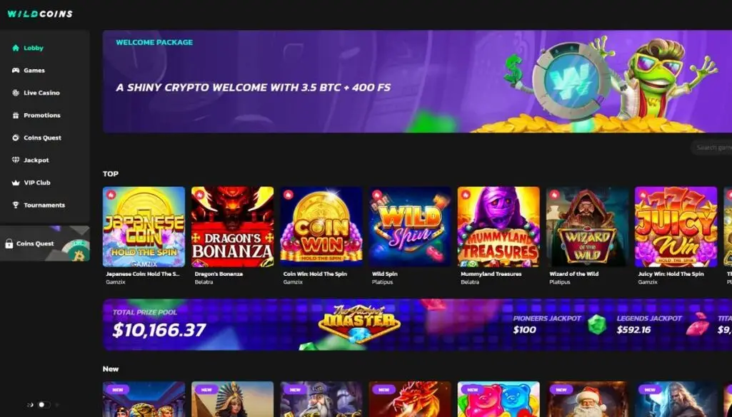 WildCoins Casino Site
