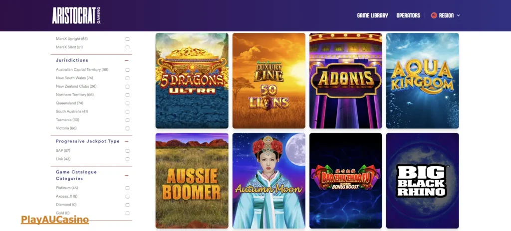 aristocrat gaming australia