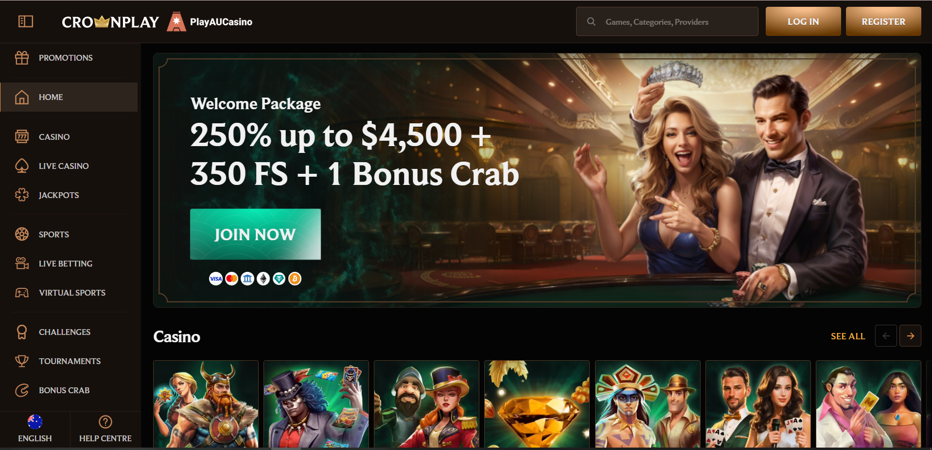 CrownCasino main page