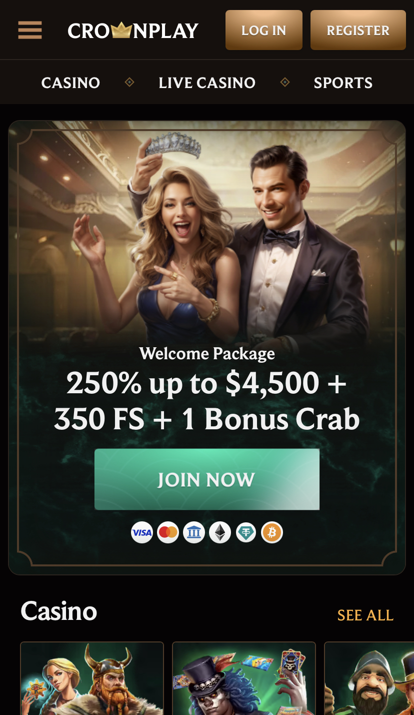 Mobile CrownCasino screenshot 1