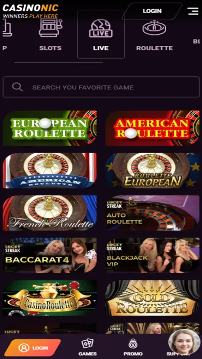 Casinonic Games Mobile