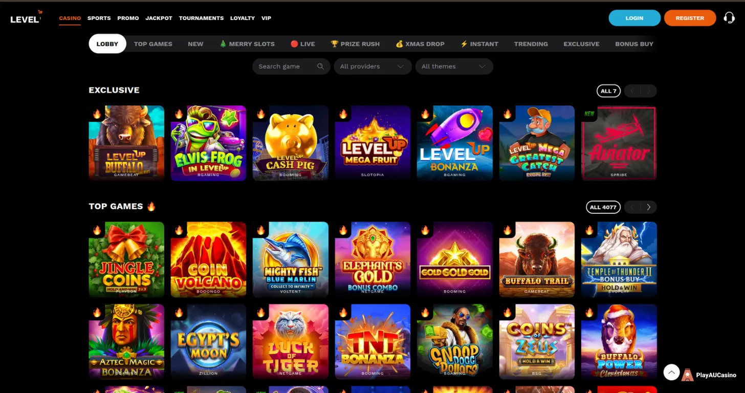LevelUp Casino Game LIbrary