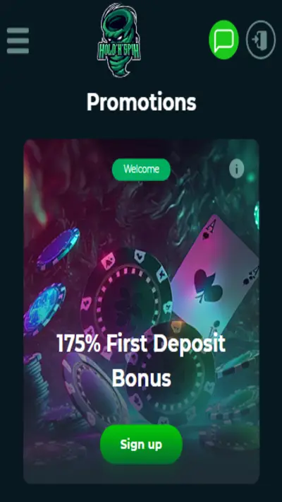 HoldnSpin Casino Bonuses Mobile