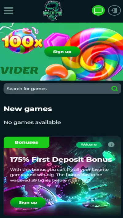 HoldnSpin Casino Site Mobile
