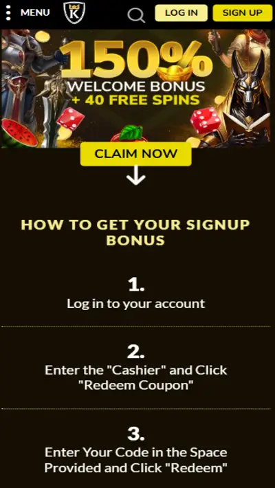 Kings Chance Bonuses-Mobile