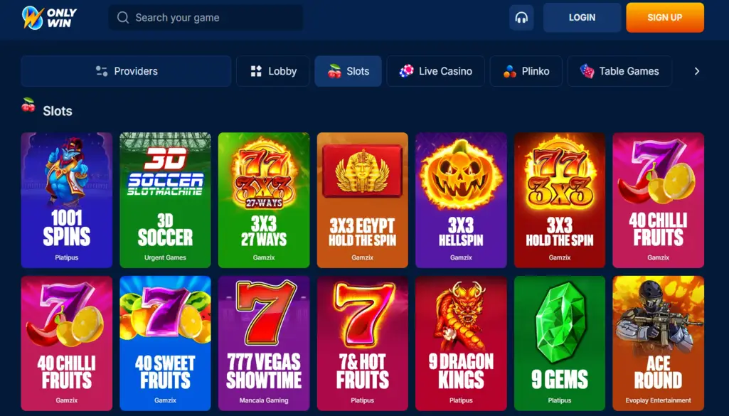 OnlyWin Casino Games