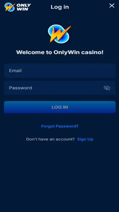 OnlyWin Casino Login Mobile