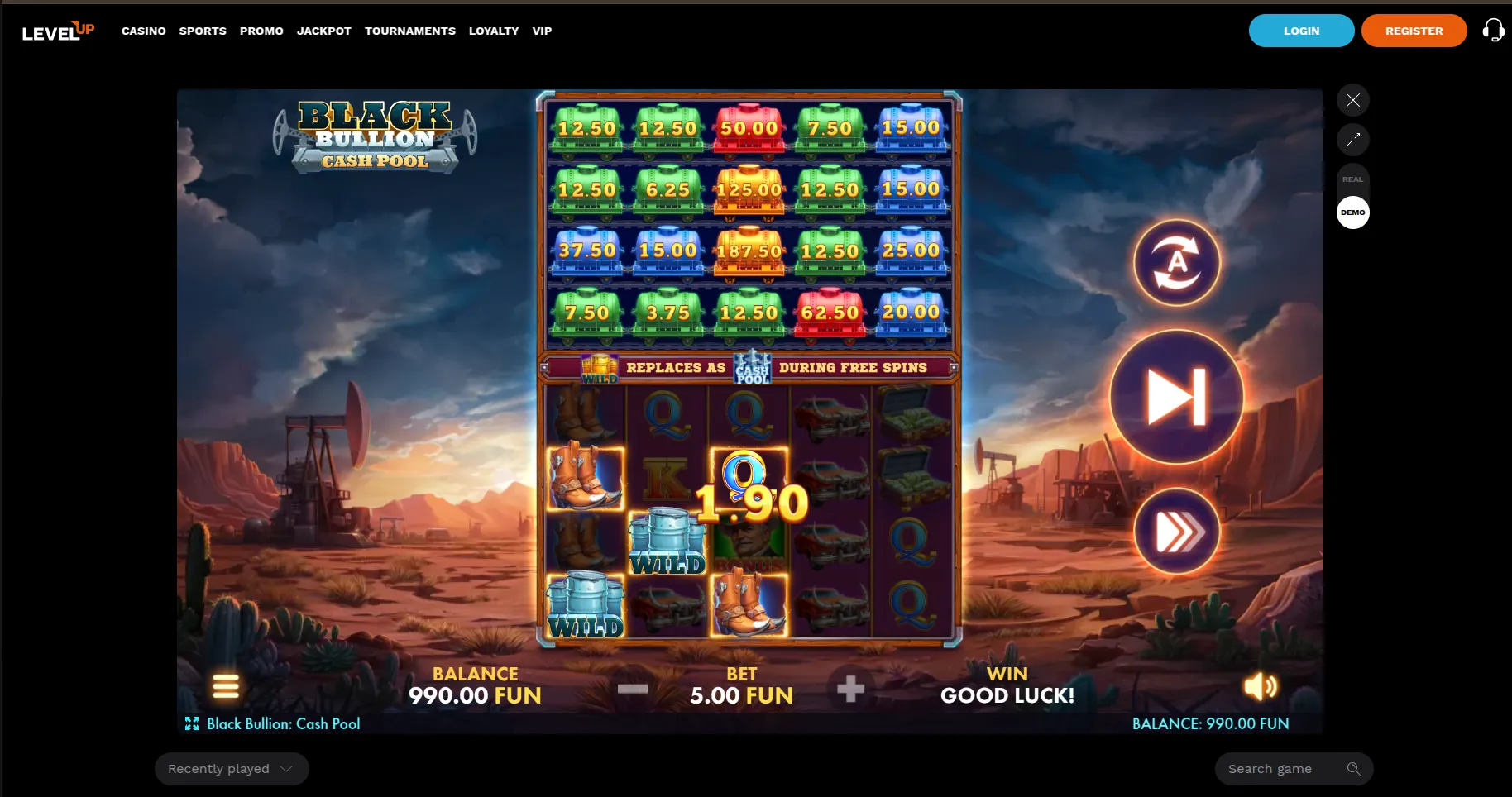 LevelUp Casino Slot Screenshot
