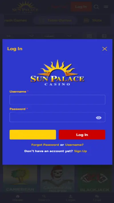 Sun Palace Casino Login Mobile