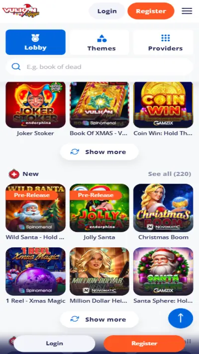 Vulkan Vegas Games Mobile