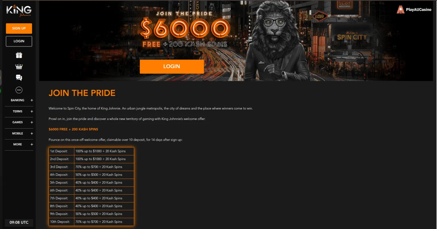 King Johnnie Welcome offer