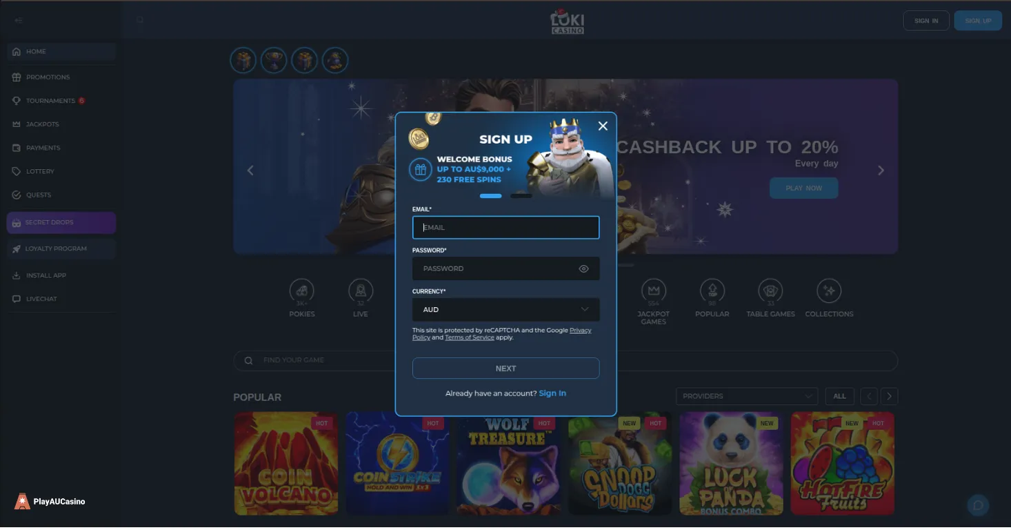 Loki Casino Registration