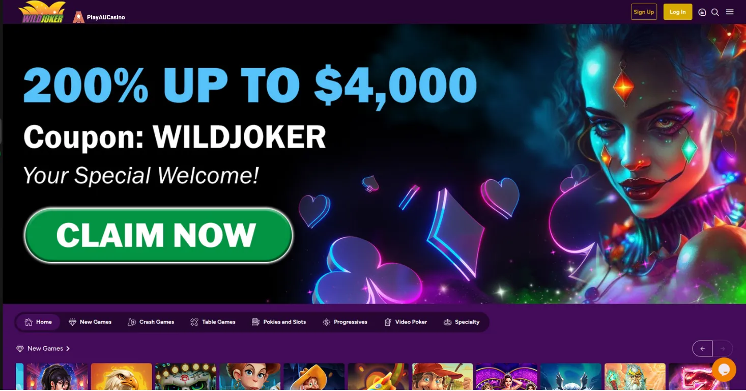 Wild Joker Casino Main Page