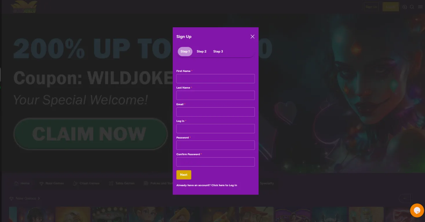 Wild Joker casino Screenshot 1