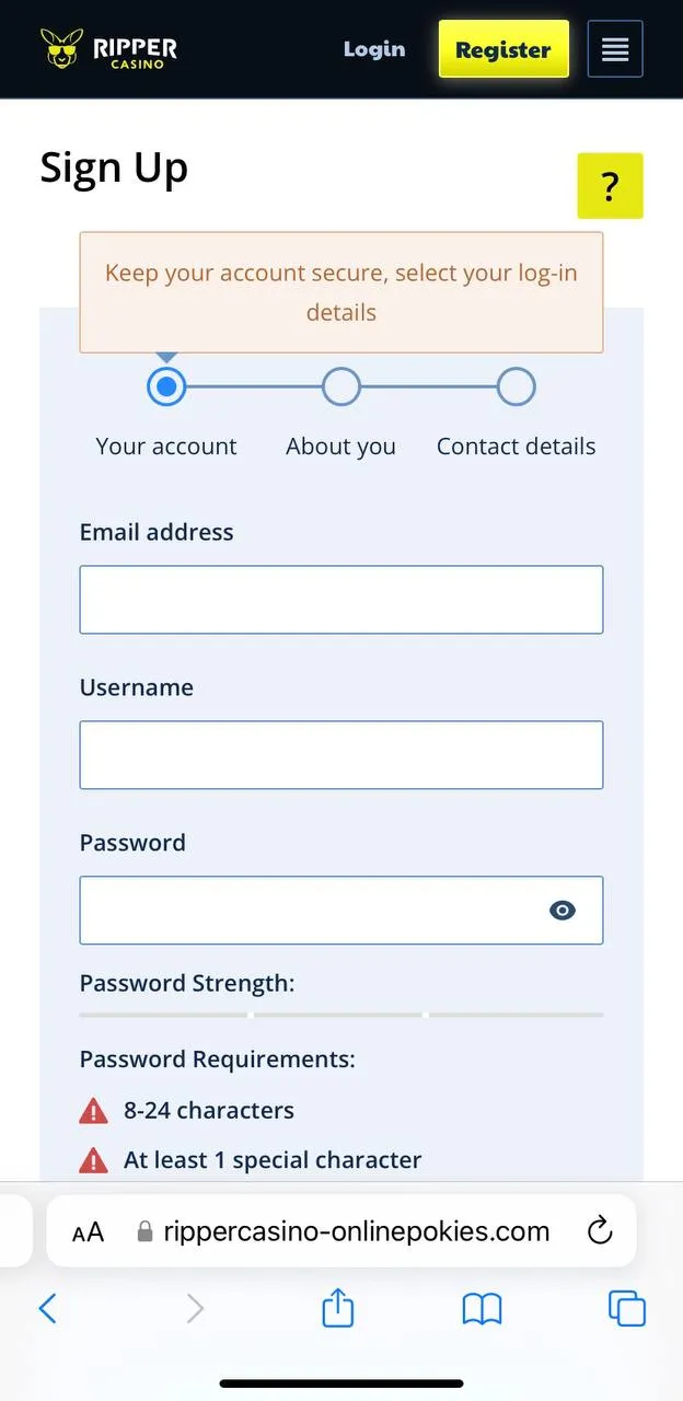 Ripper mobile casino screenshot 2