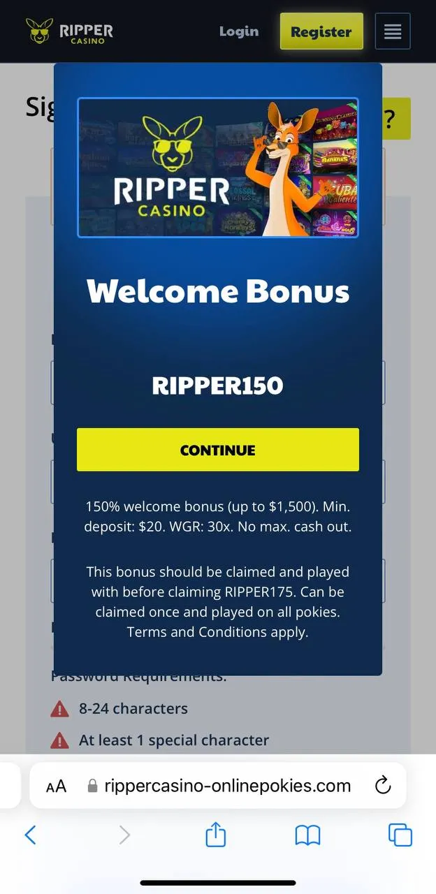 Ripper mobile casino screenshot 3