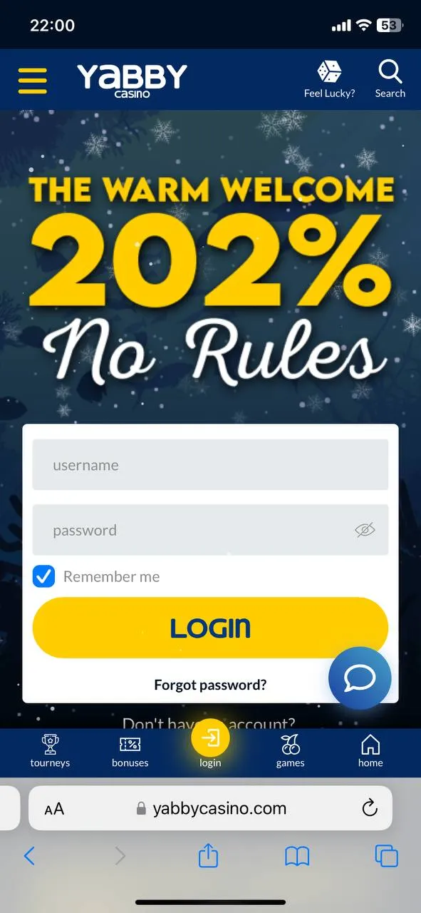 Mobile Yabby Casino Screenshot 1